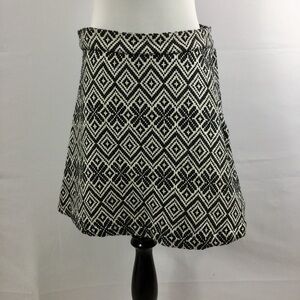 CHELSEA & Violet Pernille Jacquard Black & White Diamond Mini Skirt Size M
